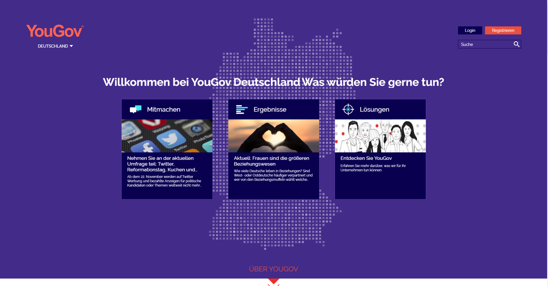 YouGov Erfahrungen - Die Homepage